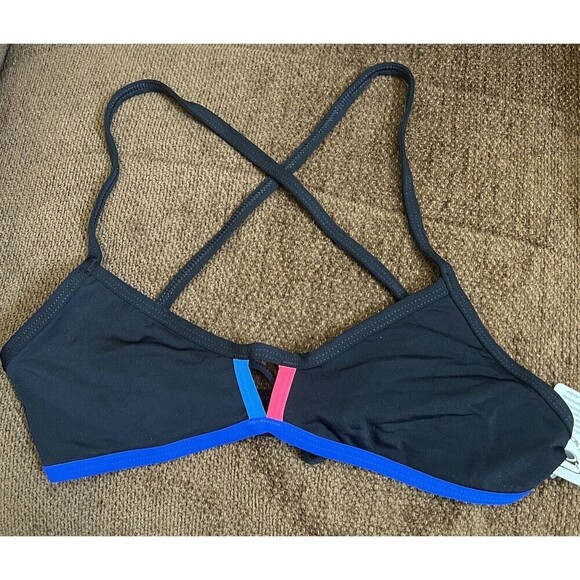 Jolyn Bikini Swim Top Luke Small  Black (Blueberry Watermelon Trim) New with tag - Picture 2 of 6